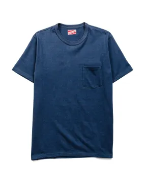 Classic Vibes Stretch Jersey Knit The Real McCoy's MC22006 Pocket Tee Marine Blue