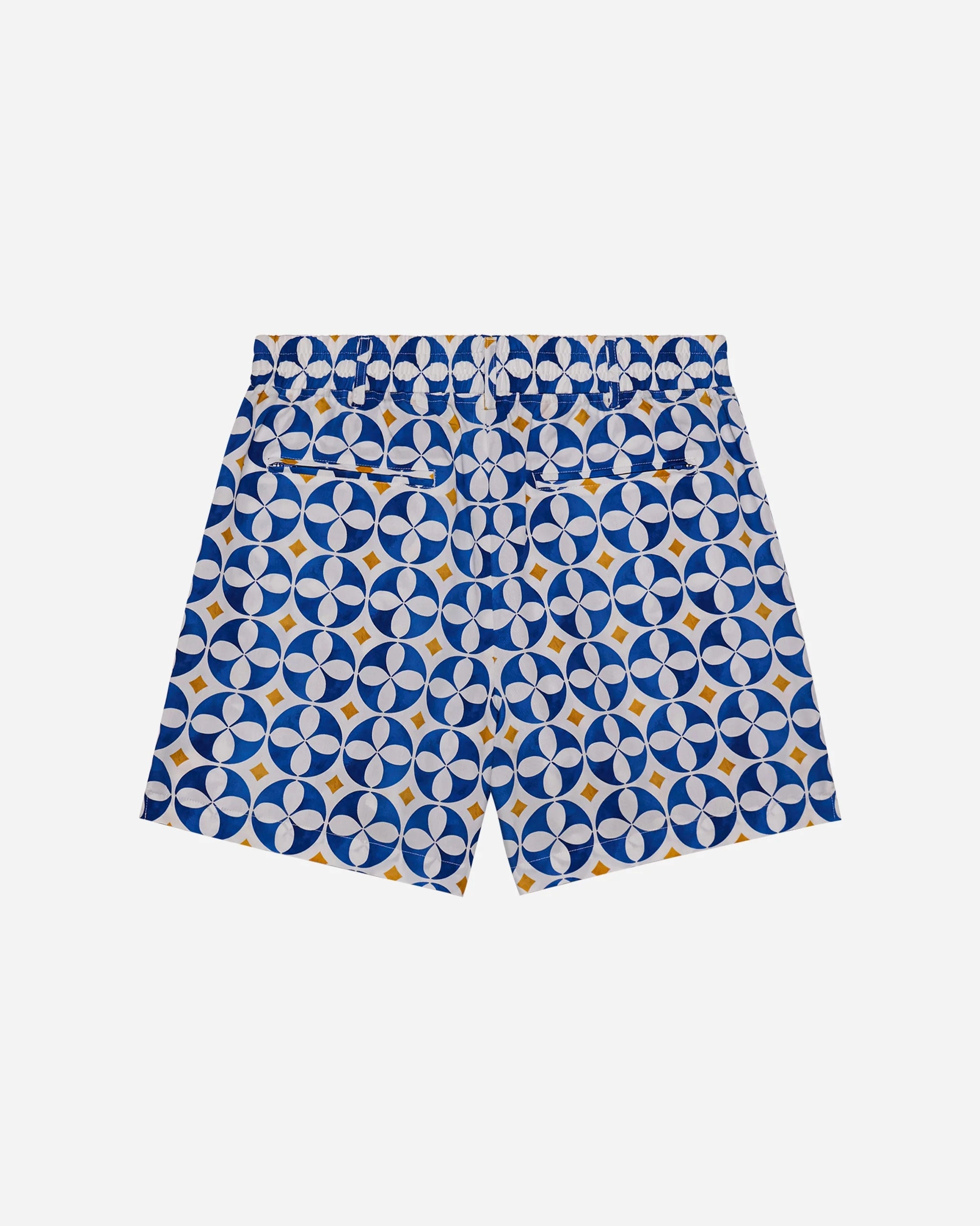 Malbon "Riviera Scooter Short" M - White / Blue / Gold Sport Flex