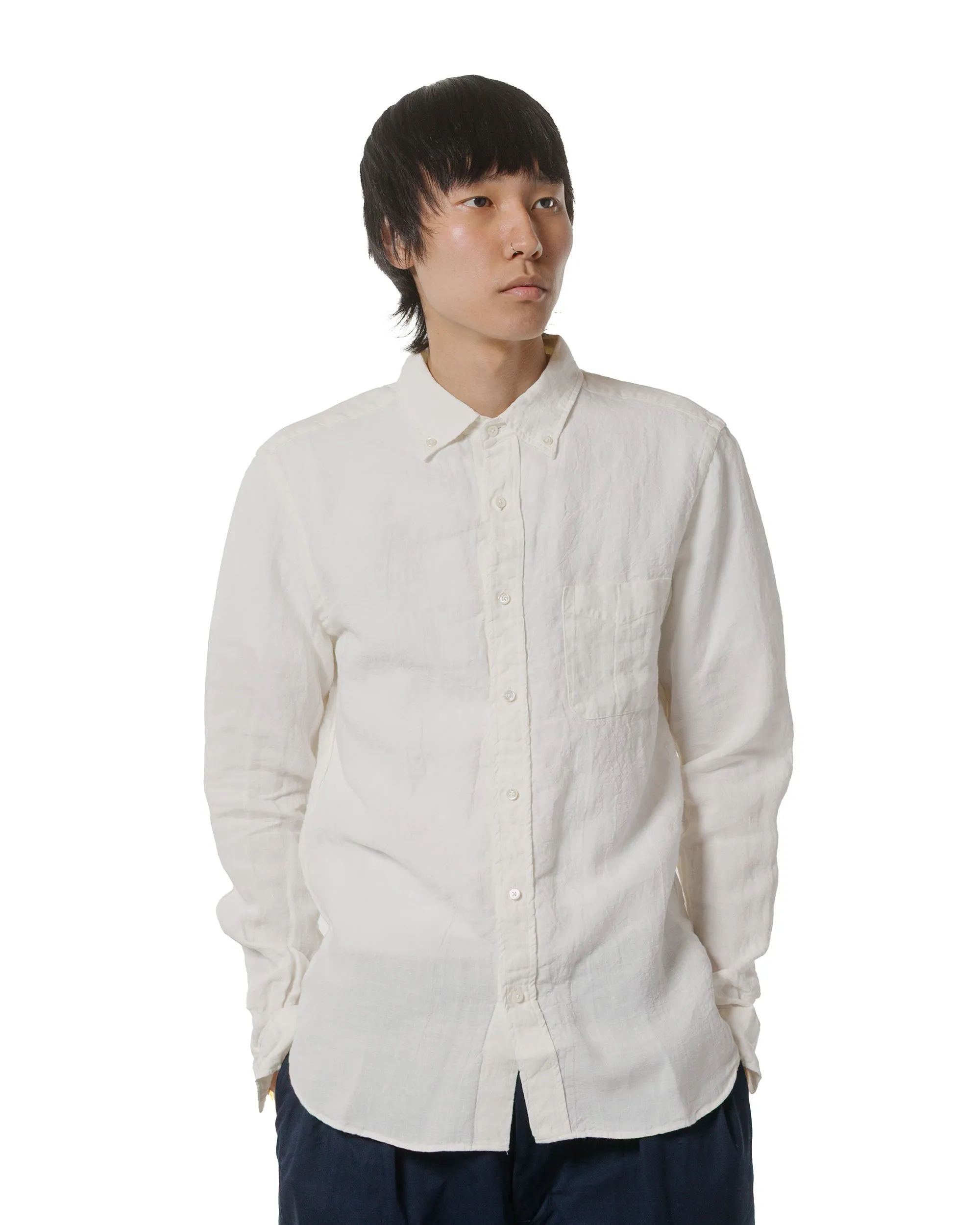 Subtle patterns Beams Plus B.D. 1/40 Linen Chambray White