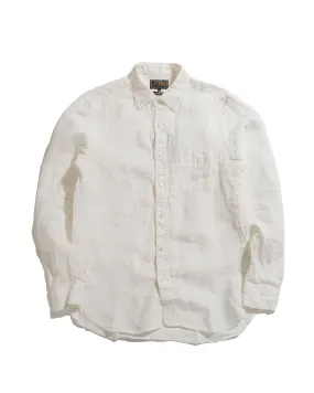 Beams Plus B.D. 1/40 Linen Chambray White High Neck