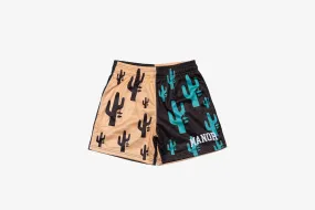 Rich Tone Fashion Layer Manor "Brown Cactus Mesh Short" K - Brown / Beige / Cactus Print