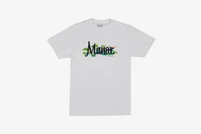 Statement Wear Manor "Course Camo Script T-Shirt" M - White