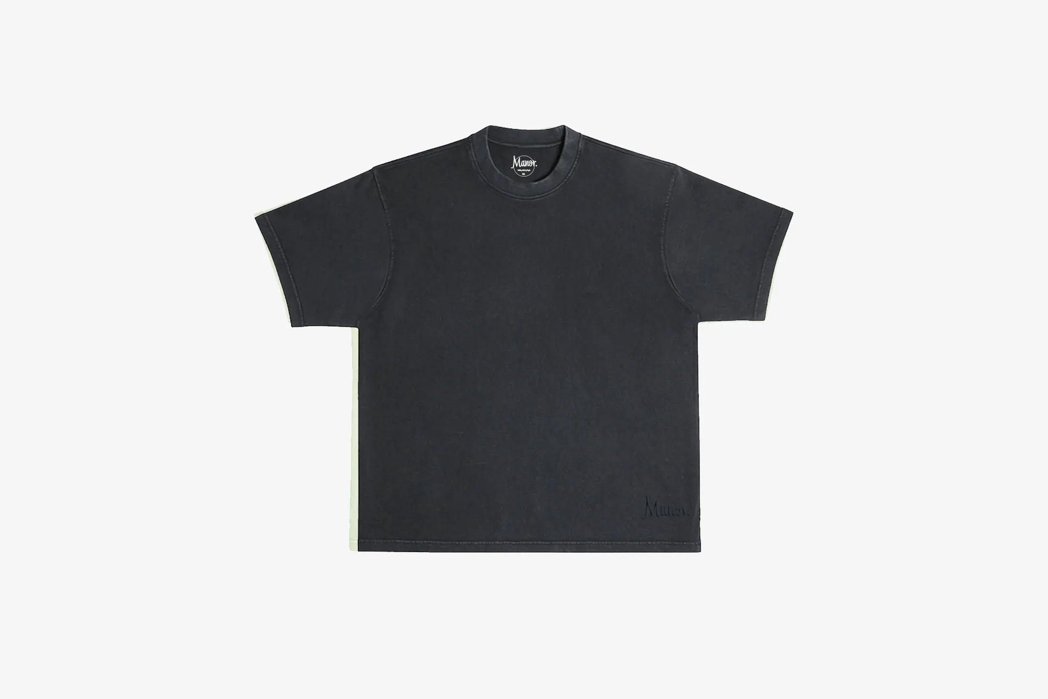 Manor "Garment Dyed Script" T-Shirt M - Black mesh ventilation