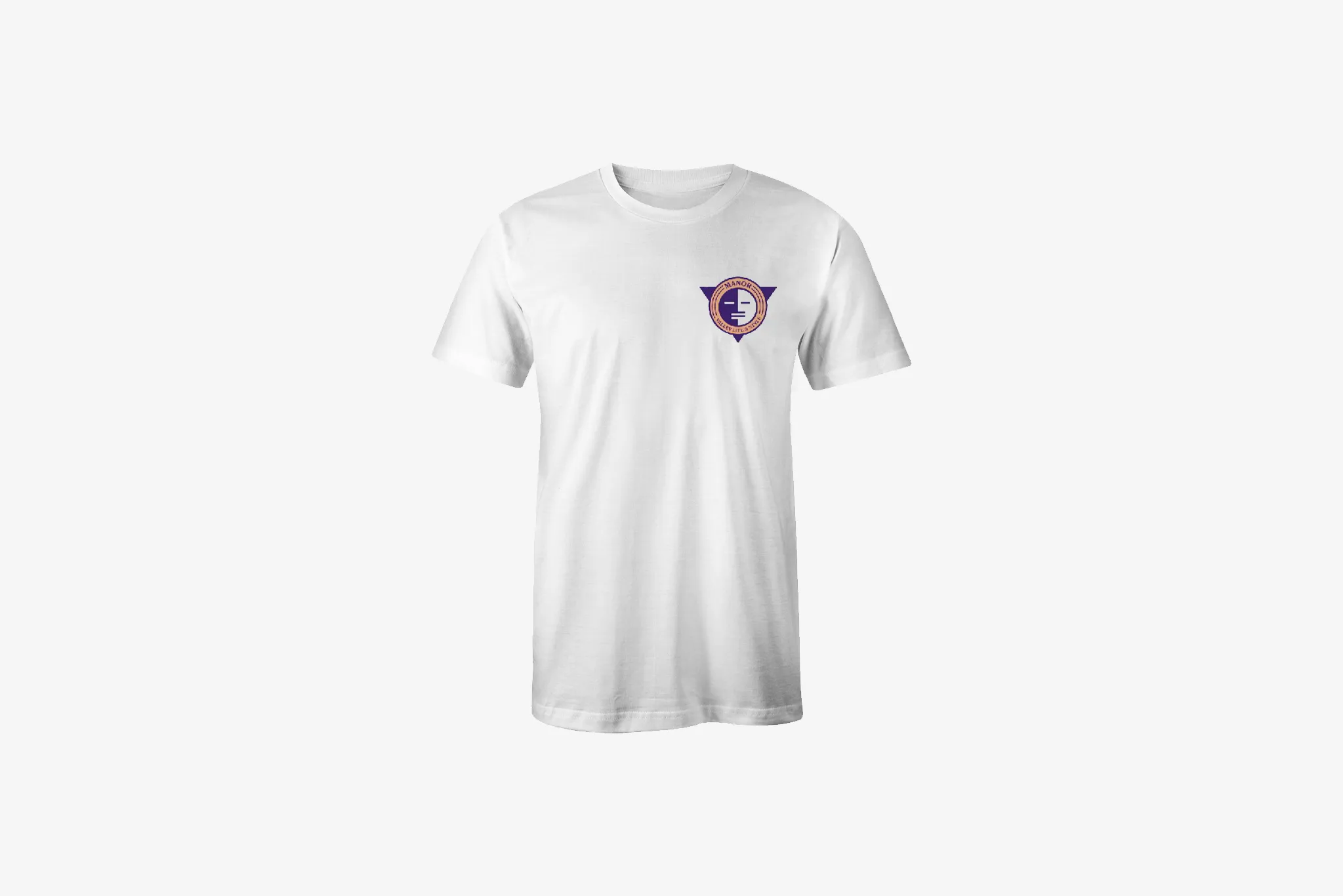 ButterySoftTexture Manor "Just Chillin" Short Sleeve T-Shirt M - White / Purple / Orange