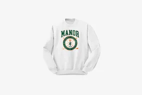 Boss Vibe Manor "Mid-Weight Crest Crewneck" M - White / Green / Orange