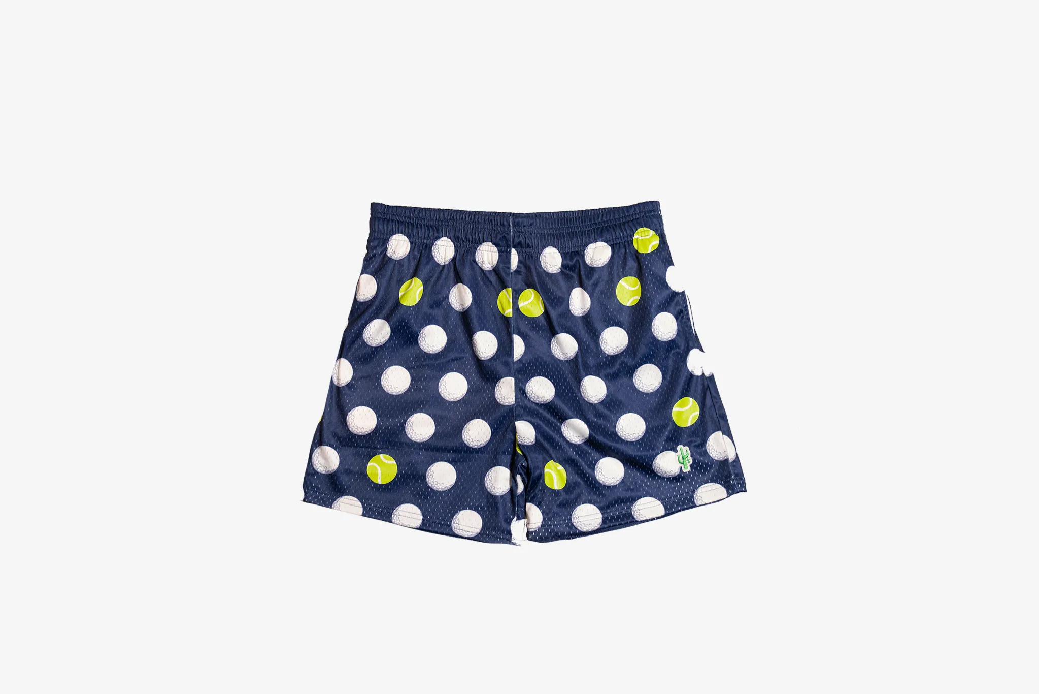 SustainableYarnBlend FlexSeamTechnology Manor "Polka Mesh Short" M - Navy / White / Yellow (Golf & Tennis Balls)