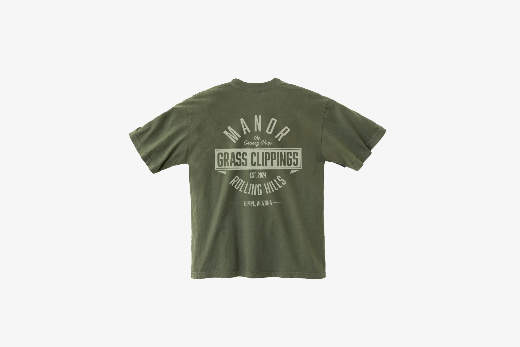 Halo Glow Machine Fit Manor "The Grassy Shop T-Shirt" M - Faded Green