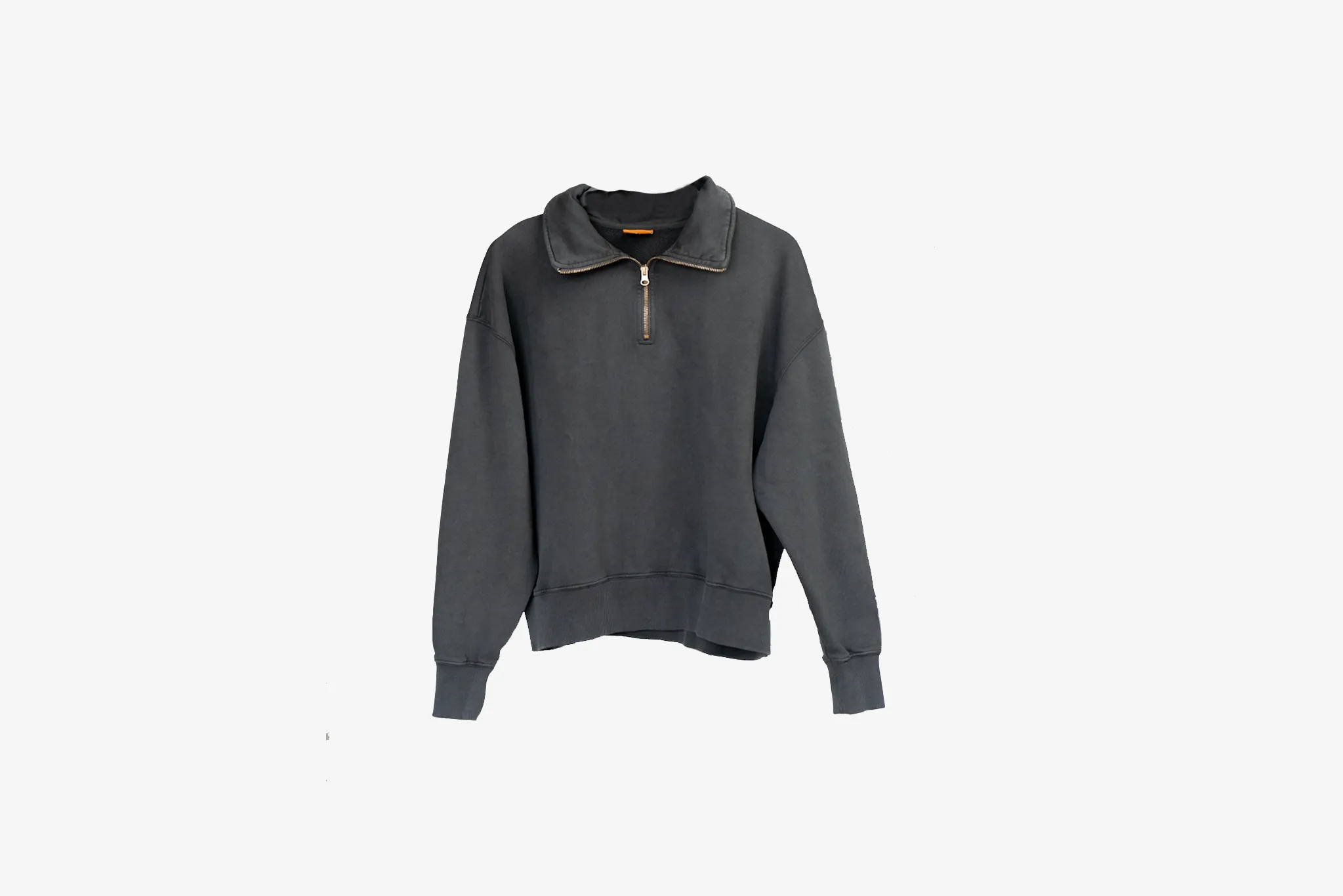 Manor "Washed French Terry 1/4 Zip" M - Asphalt Comfort Design