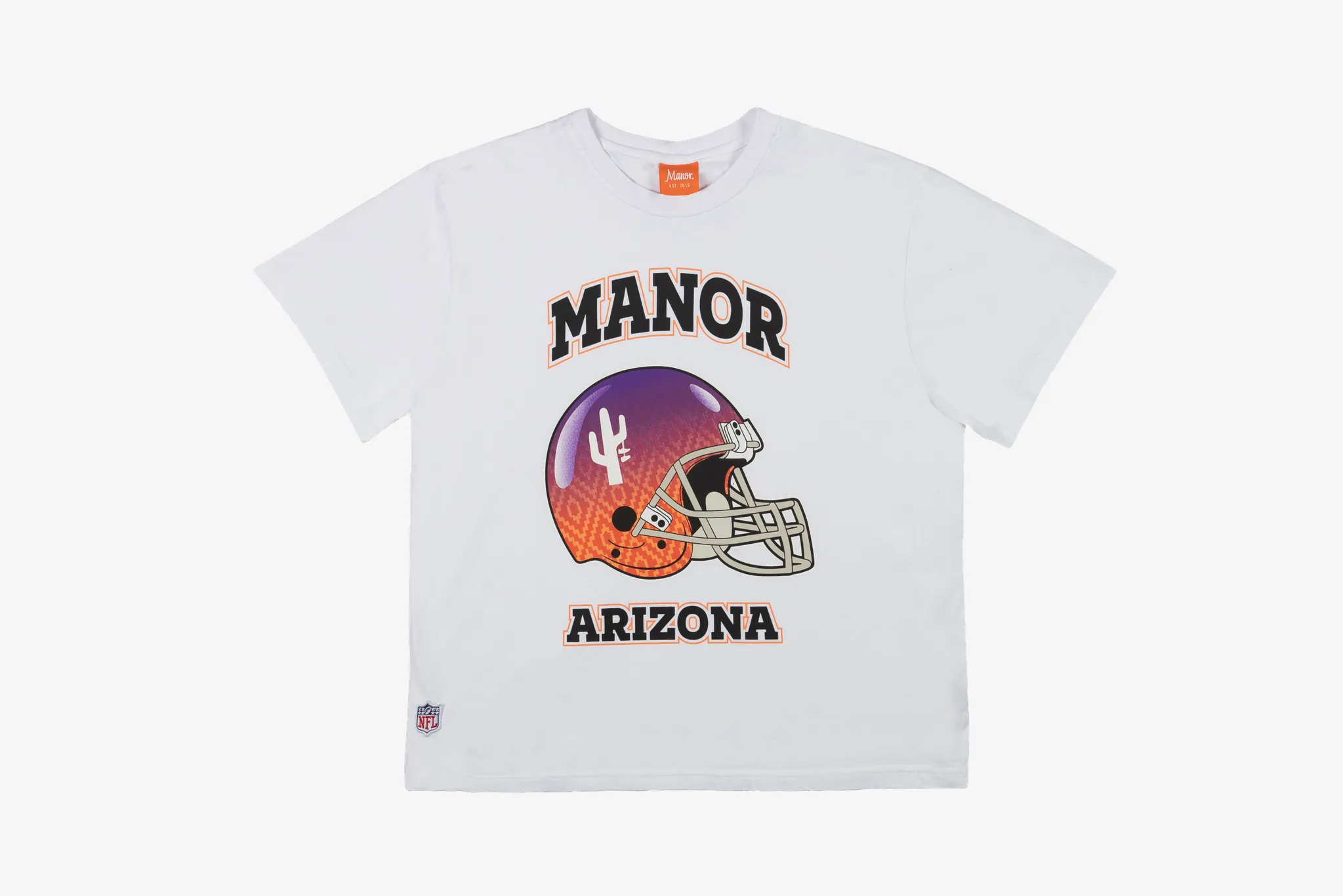 Manor x NFL "Hang Time Helmet T-Shirt" M - White Outdoor Apparel One-Piece Wear