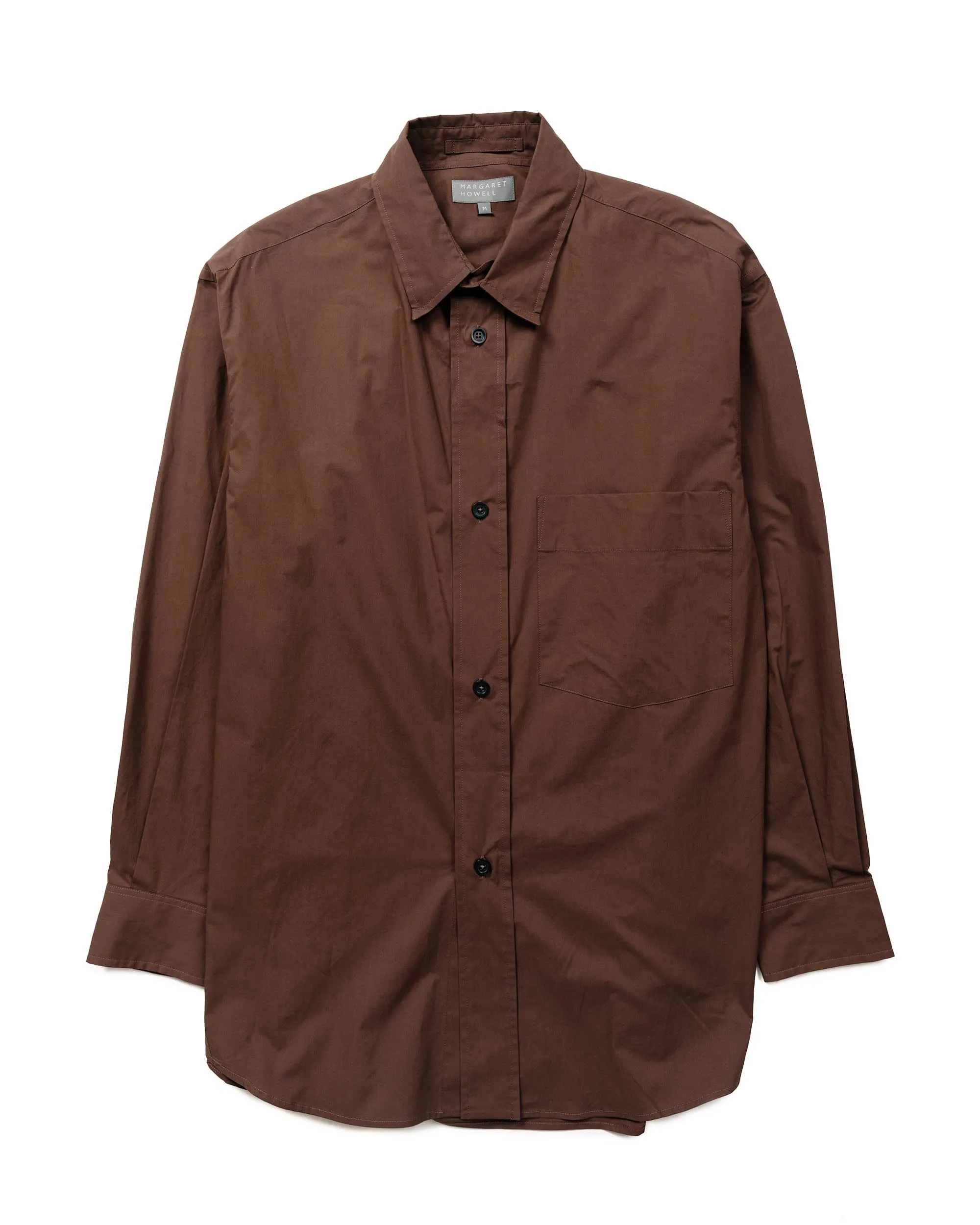 Comfort Stretch Retro Vibe Margaret Howell Oversized Dress Shirt Matt Cotton Poplin Teak