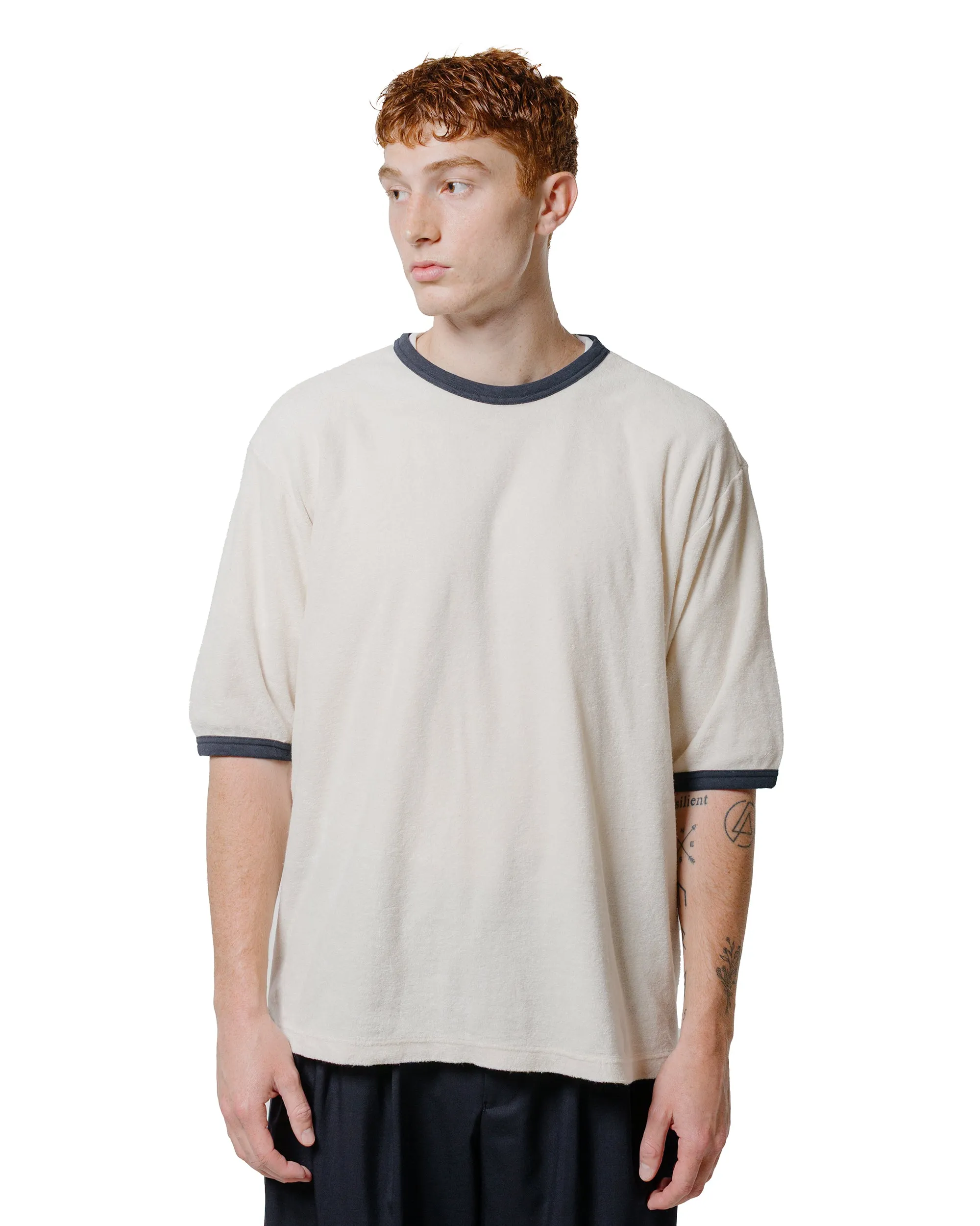 marka Ringer Pile Tee Organic Cotton Pile Ecru FadeResistant Comfortable Shape