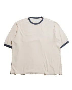Soft and Flexible marka Ringer Pile Tee Organic Cotton Pile Ecru