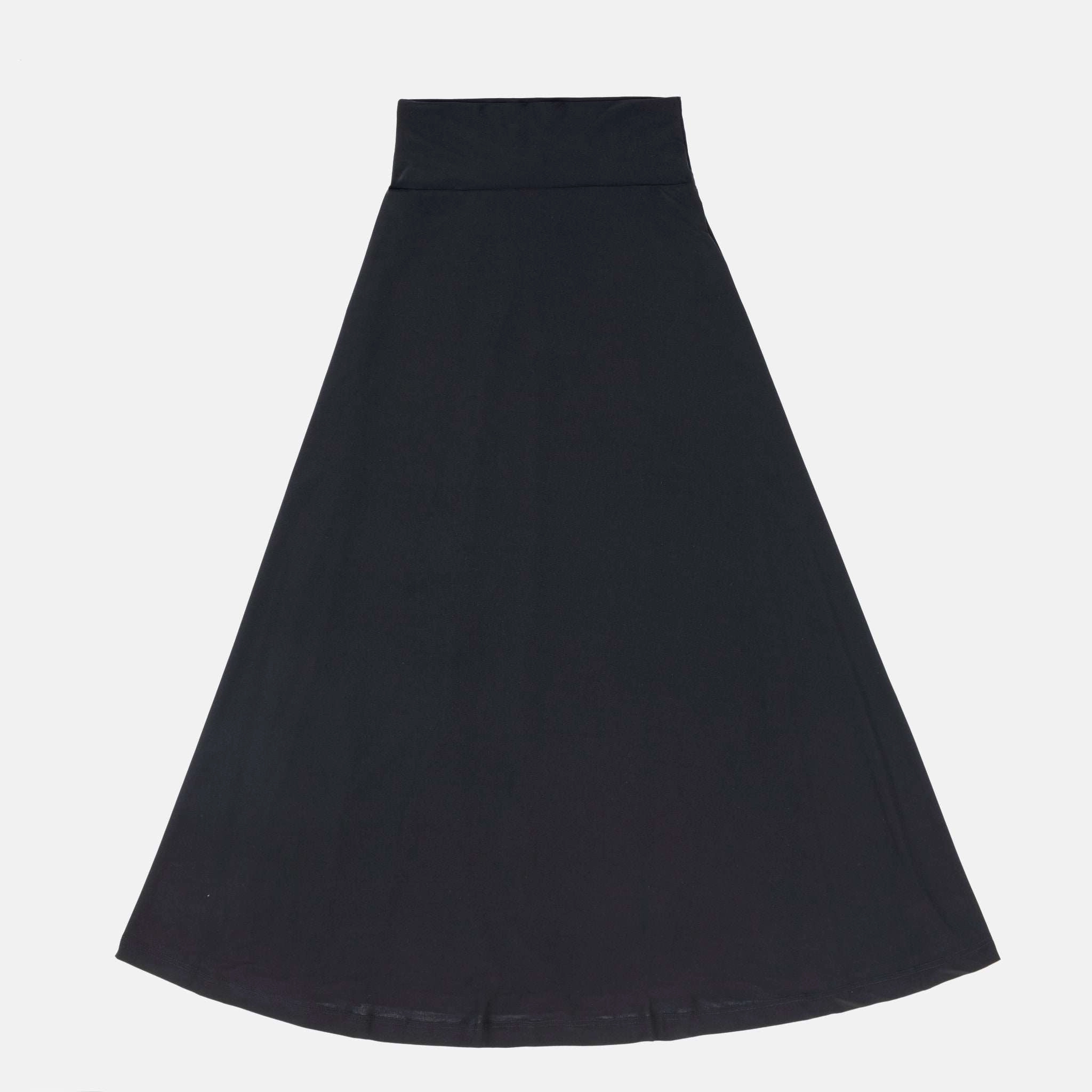 Ventilated Slits Maxi Slinky Skirt