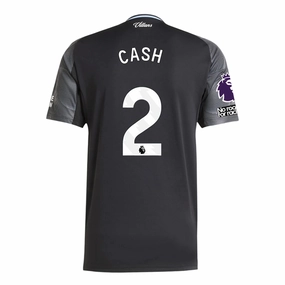 Light Reflective Trim Accent UV Protection adidas Cash Men's Aston Villa 25/26 Away Jersey w/ EPL   NRFR Patches (Black/Global Blue)