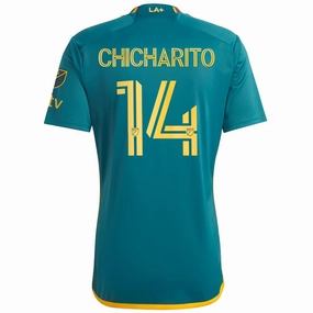Micro Perforated Ventilation adidas LA Galaxy Chicharito Away Jersey w/ MLS   Apple TV Patches 23/24 (Green/Yellow)