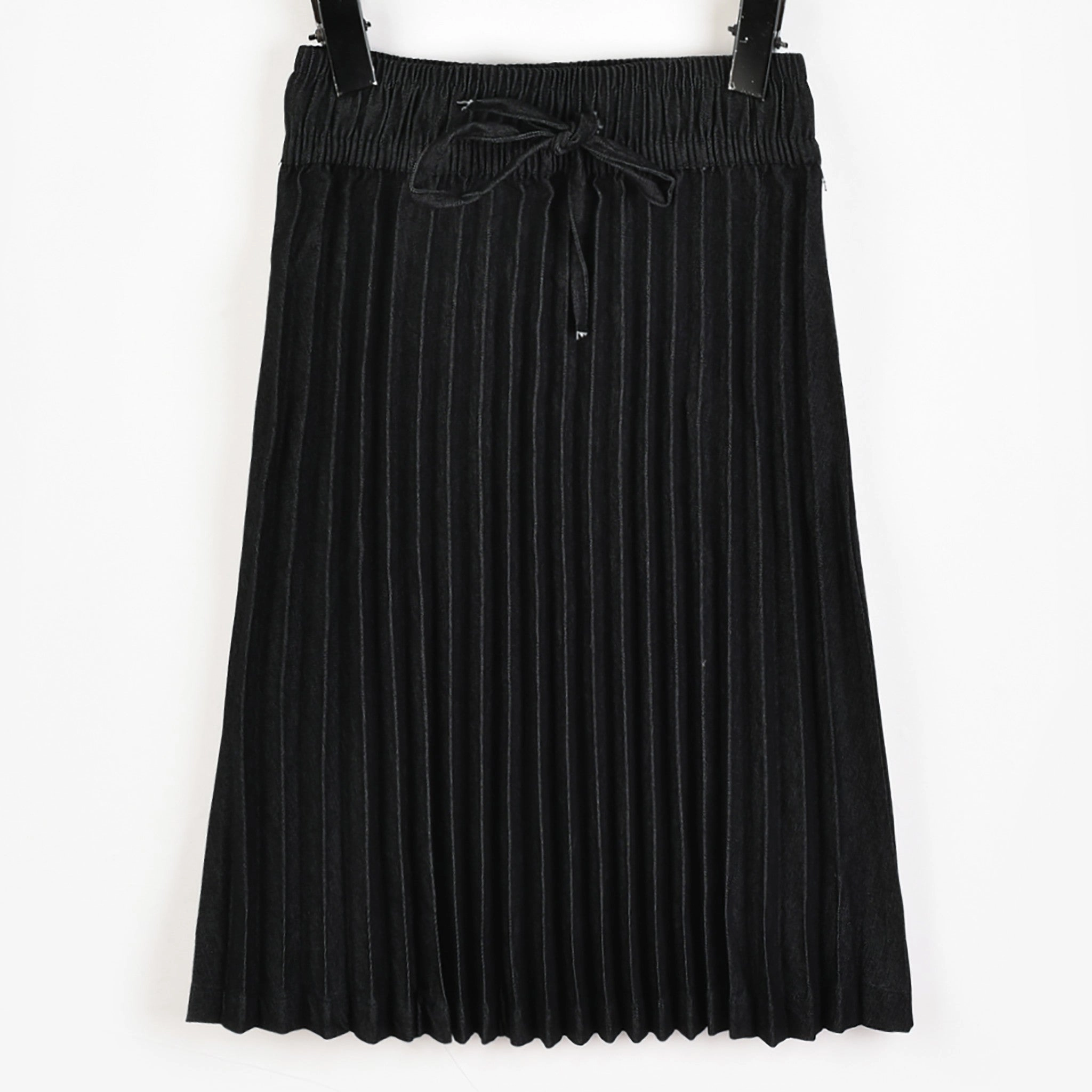 Melange Bow Pleated Skirt Runway Ready Figure Flattering