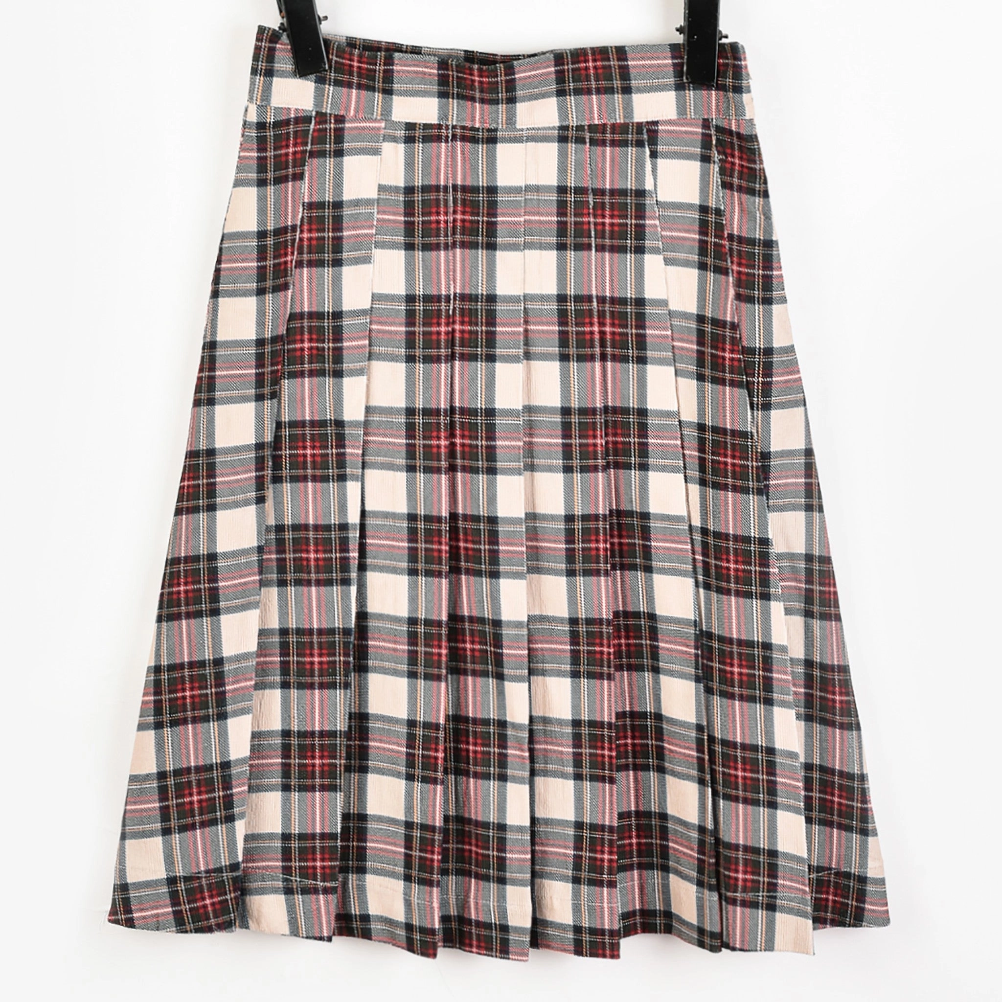Melange Checks Skirt Front Slit
