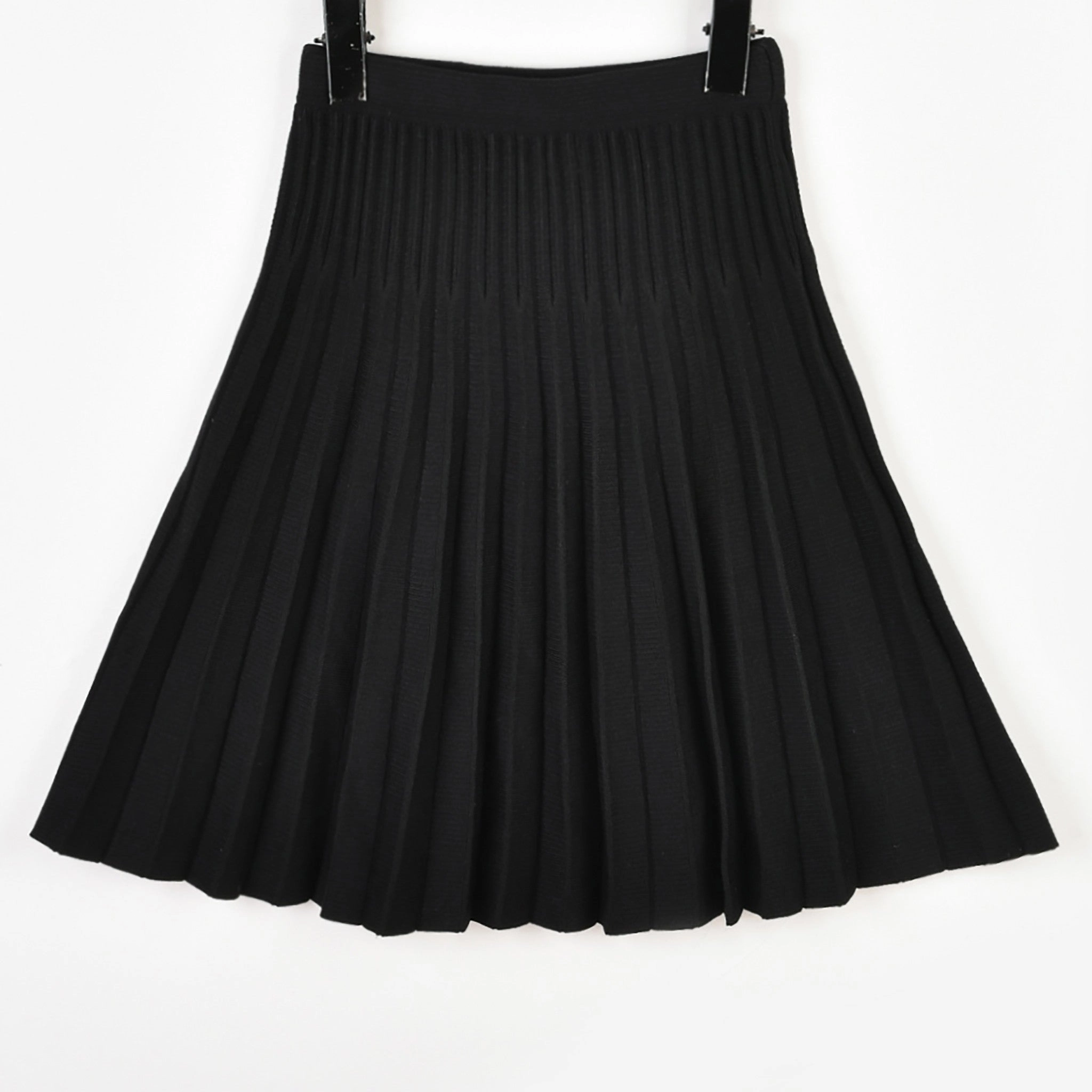 Melange Pleated Knit Skirt Non Irritating Texture