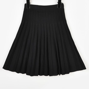 Recycled Polyester Melange Pleated Knit Skirt