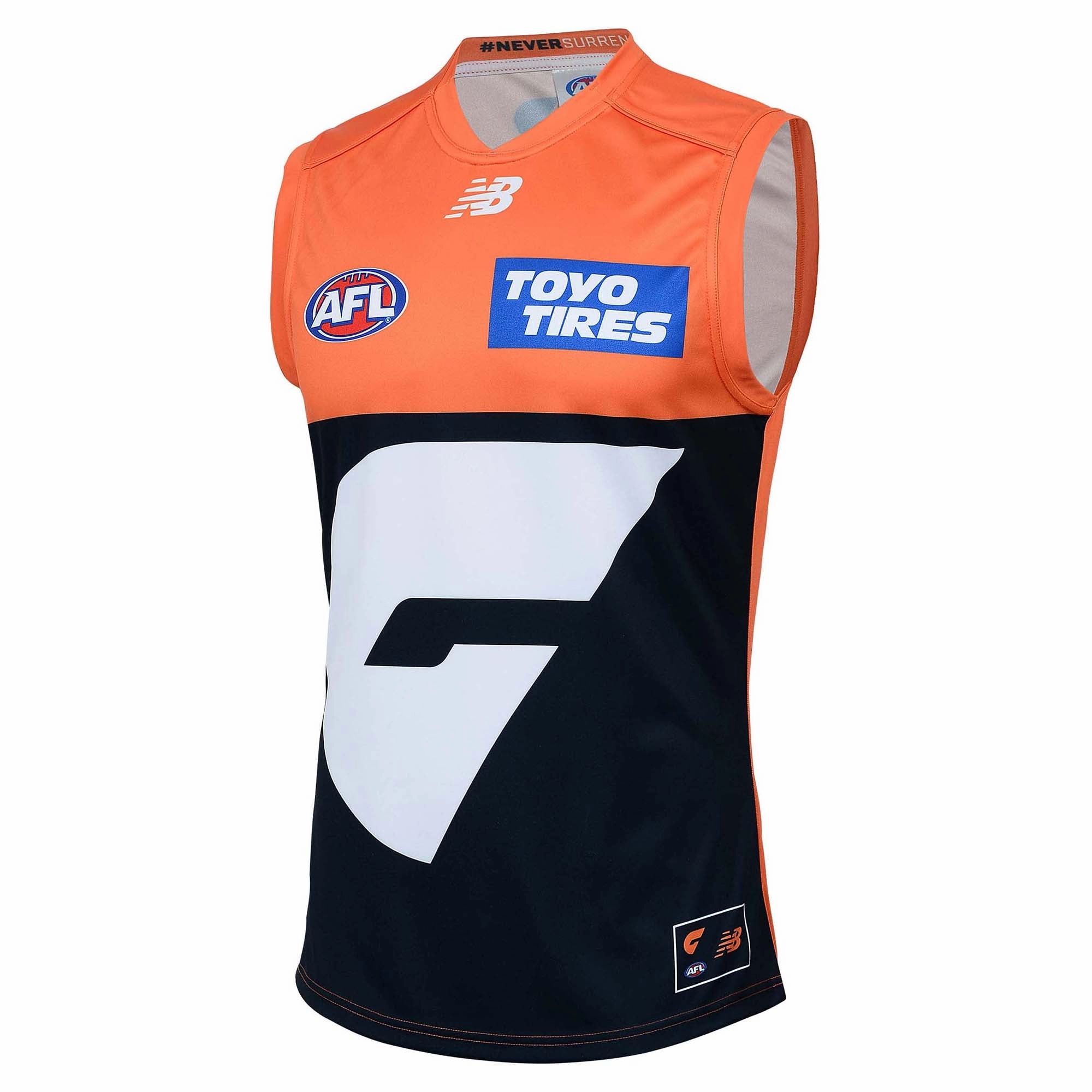 Men's AFL GWS Giants Football Club 2025 Replica Home Jersey Core Feel Moisture Wicking Design