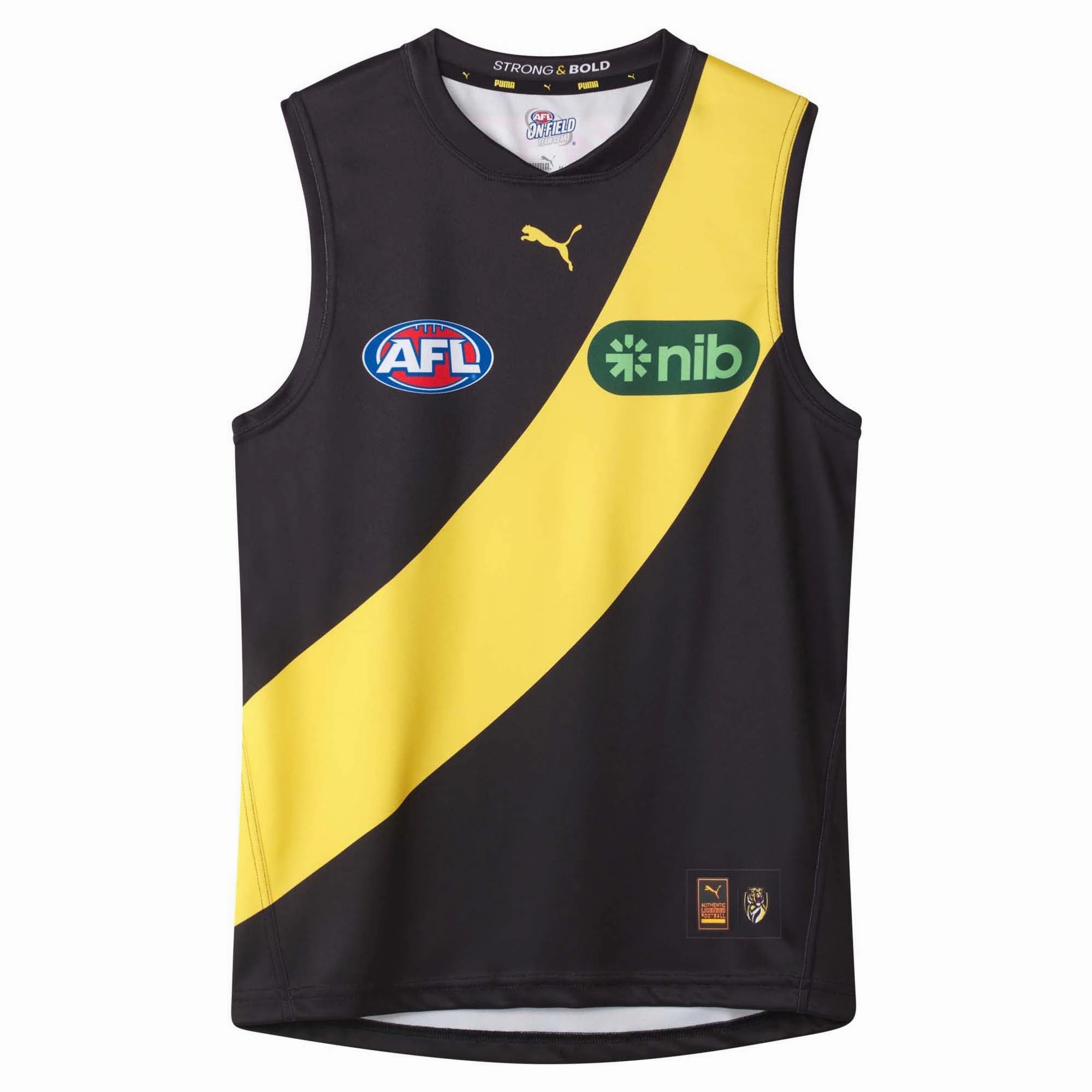 Bold Lettering Multipurpose Sports Gear Men's AFL Richmond Tigers Football Club 2025 Home Replica Jersey