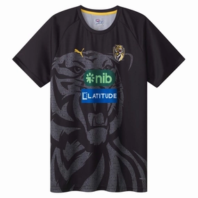 Men's AFL Richmond Tigers Football Club 2025 Training Tee Flatlock Seam Finish Breath Ready