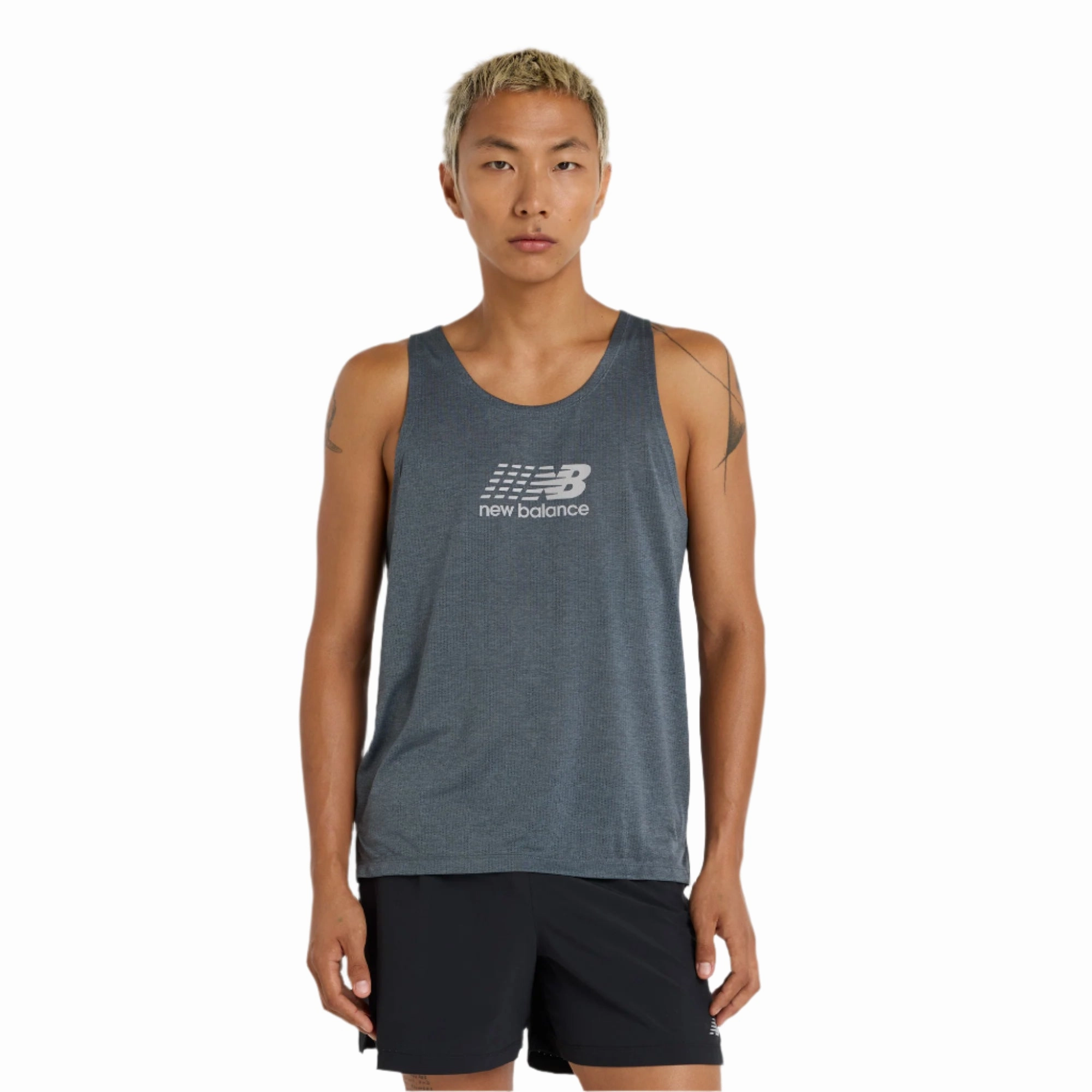 Contoured Back Panel Men's Athletics Run Graphic Singlet