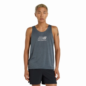 Noise Free Movement Flexible Stretch Panels Men's Athletics Run Graphic Singlet