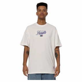 Men's NBA Charlotte Hornets Blaze Script Tee Non Irritating Seams Hybrid Fabric Blends