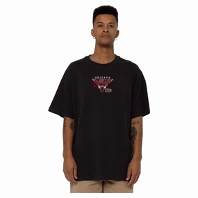 Ultra Flex Ribbed Trim Strong Fabric Men's NBA Chicago Bulls Blaze Script Tee