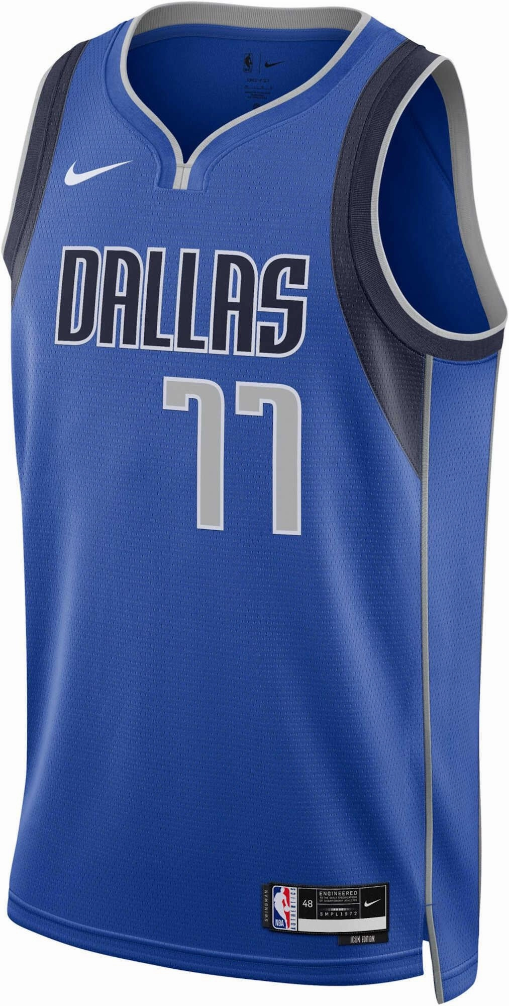 Men's NBA Dallas Mavericks Luka Doncic 2022/23 Icon Edition Swingman Jersey Training Fit Raglan Sleeve