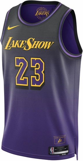 Men's NBA Los Angeles Lakers Lebron James 2024/25 City Edition Swingman Jersey Tubular Body Mapping