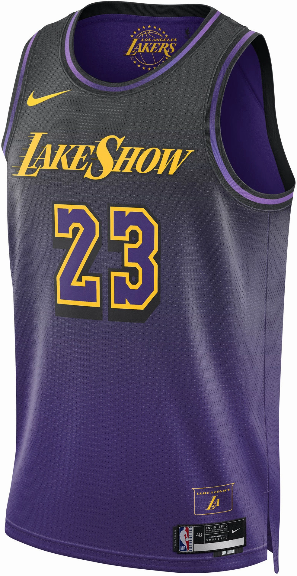 Men's NBA Los Angeles Lakers Lebron James 2024/25 City Edition Swingman Jersey Seamless Side Panels