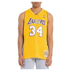 Men's NBA Los Angeles Lakers Shaquille O'Neal 1999-00 Swingman Jersey Wrinkle Resistant Material Energy Comfort