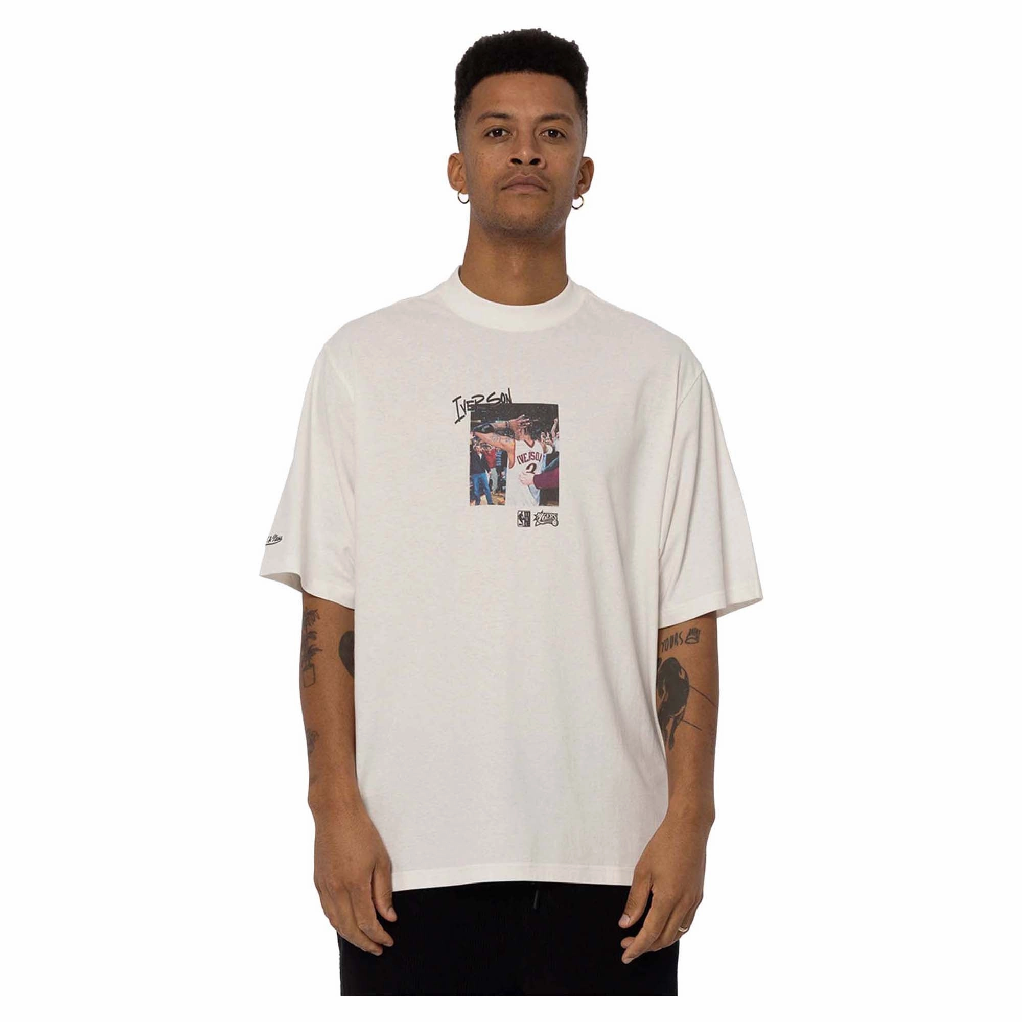 Men's NBA Philadelphia 76ers Allen Iverson Pre & Post Game Tee Seamless Wear UV Protection