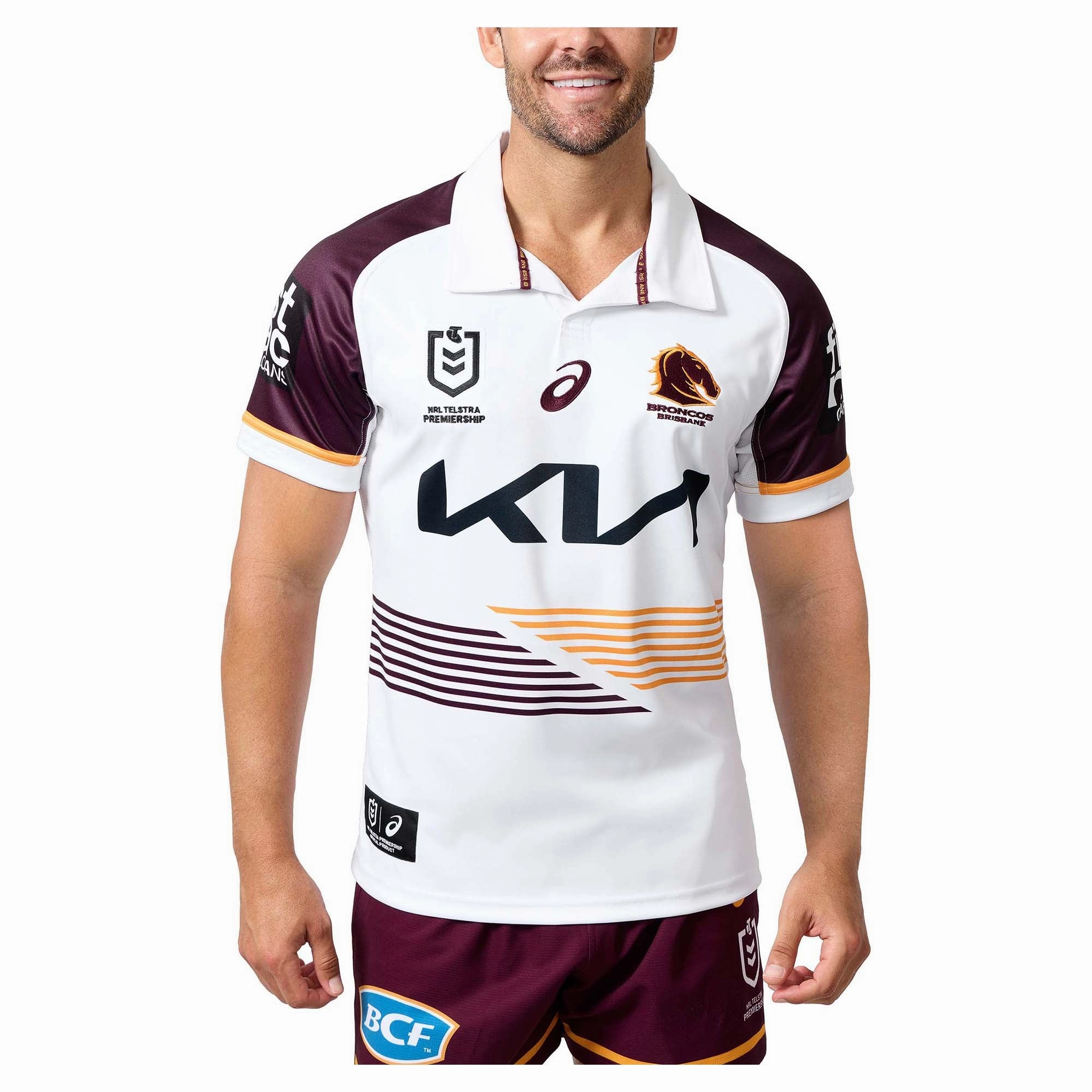 Men's NRL Brisbane Broncos 2025 Replica Away Jersey Tagless Label Design