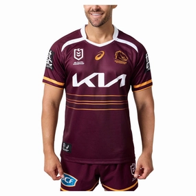 Men's NRL Brisbane Broncos 2025 Replica Home Jersey Relaxed Neckline