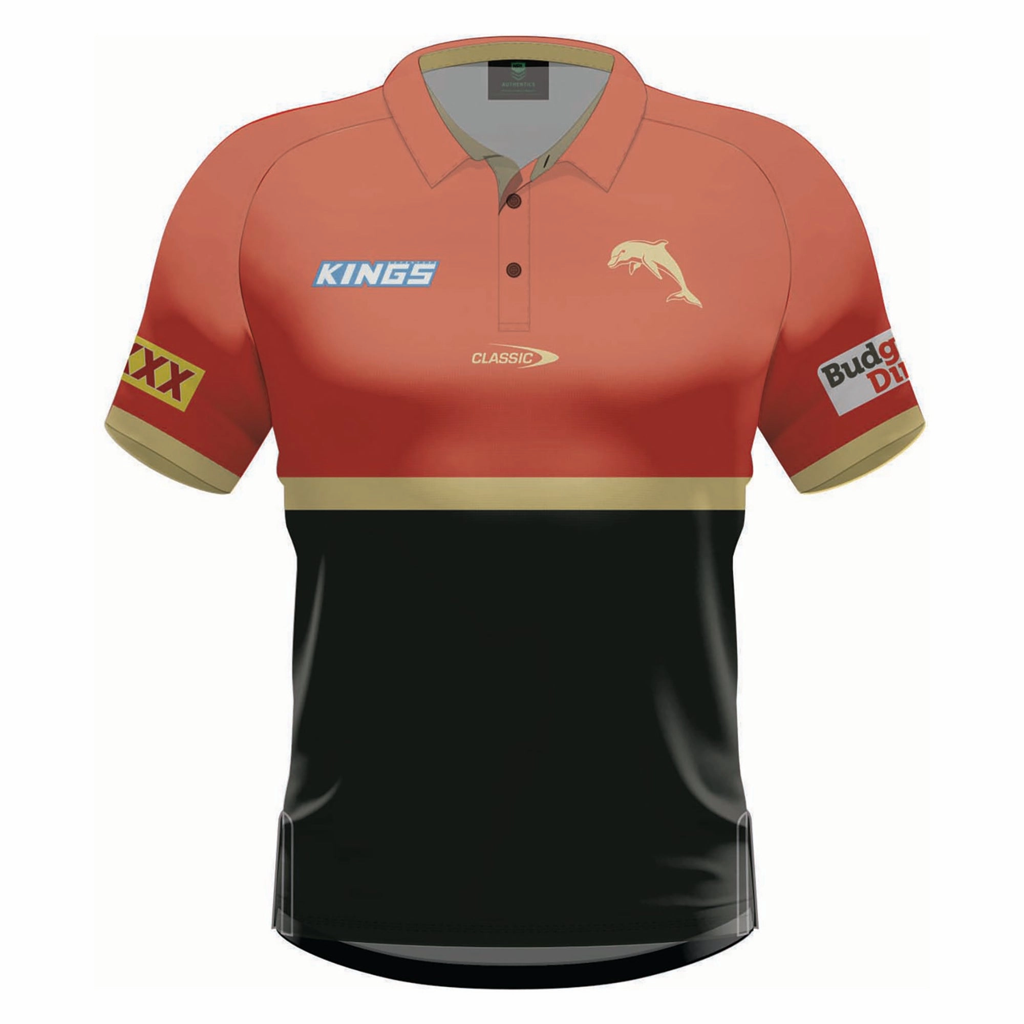 Effortless Fit Men's NRL Dolphins 2024 Media Polo