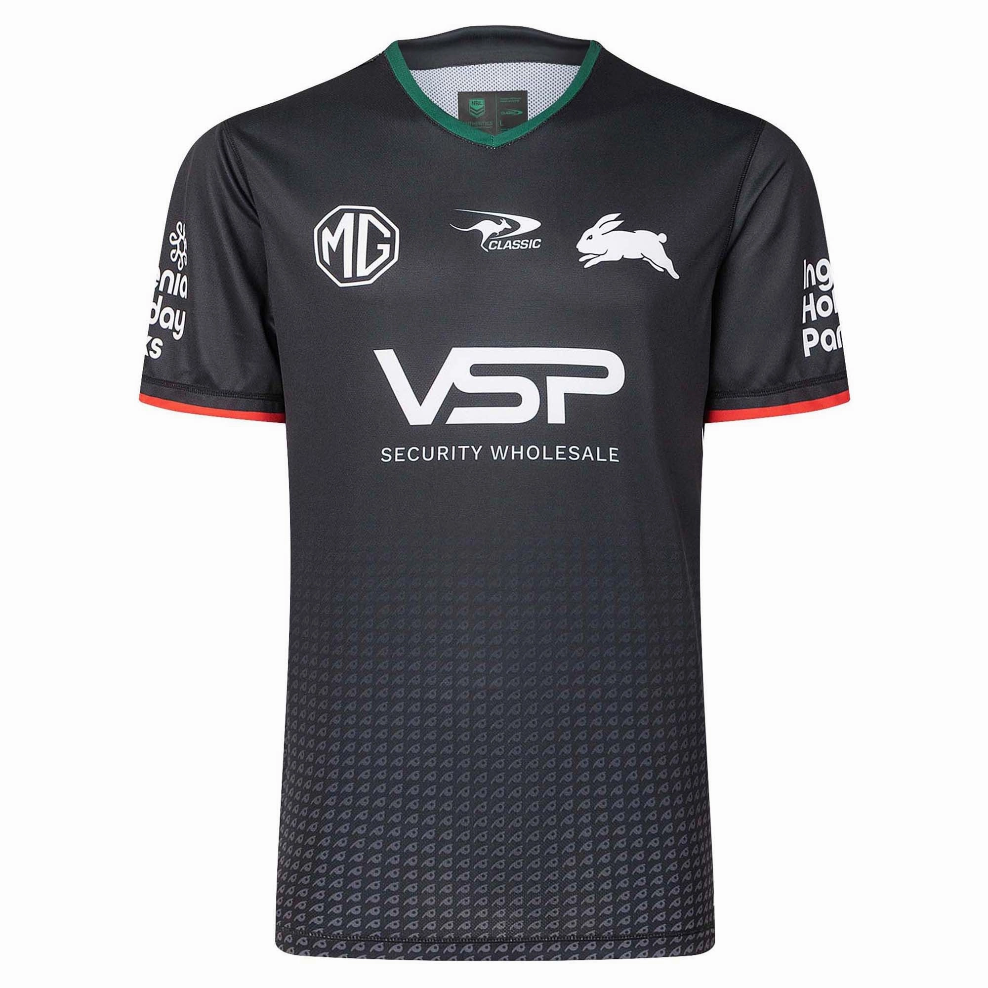 Men's NRL South Sydney Rabbitohs 2025 Pro Training Tee Laser Cut Ventilation Double Stitched Edging