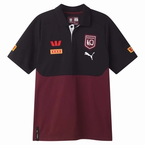 Men's State Of Origin Queensland Maroons 2025 Team Polo Tubular Body Mapping