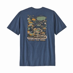 Mens Patagonia Commontrail Pocket Responsibili-Tee Seasonal Fashion Ribbed Neckline