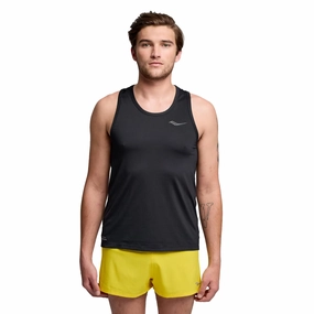 Comfy Style Stretchable Weave Mens Saucony Stopwatch Singlet