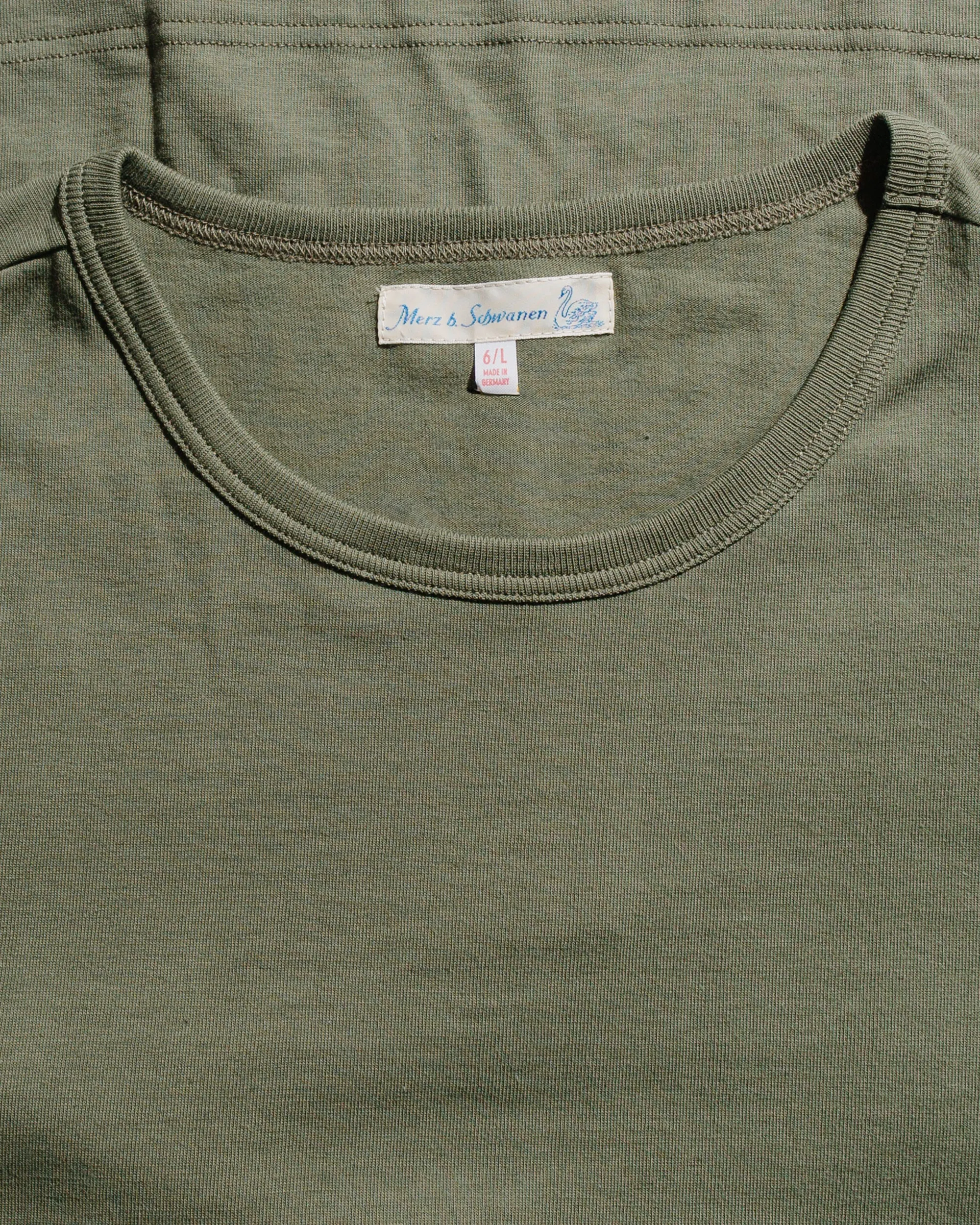 Merz B. Schwanen 1950s Loopwheeled T-Shirt Army Yarn Dyed Stripes