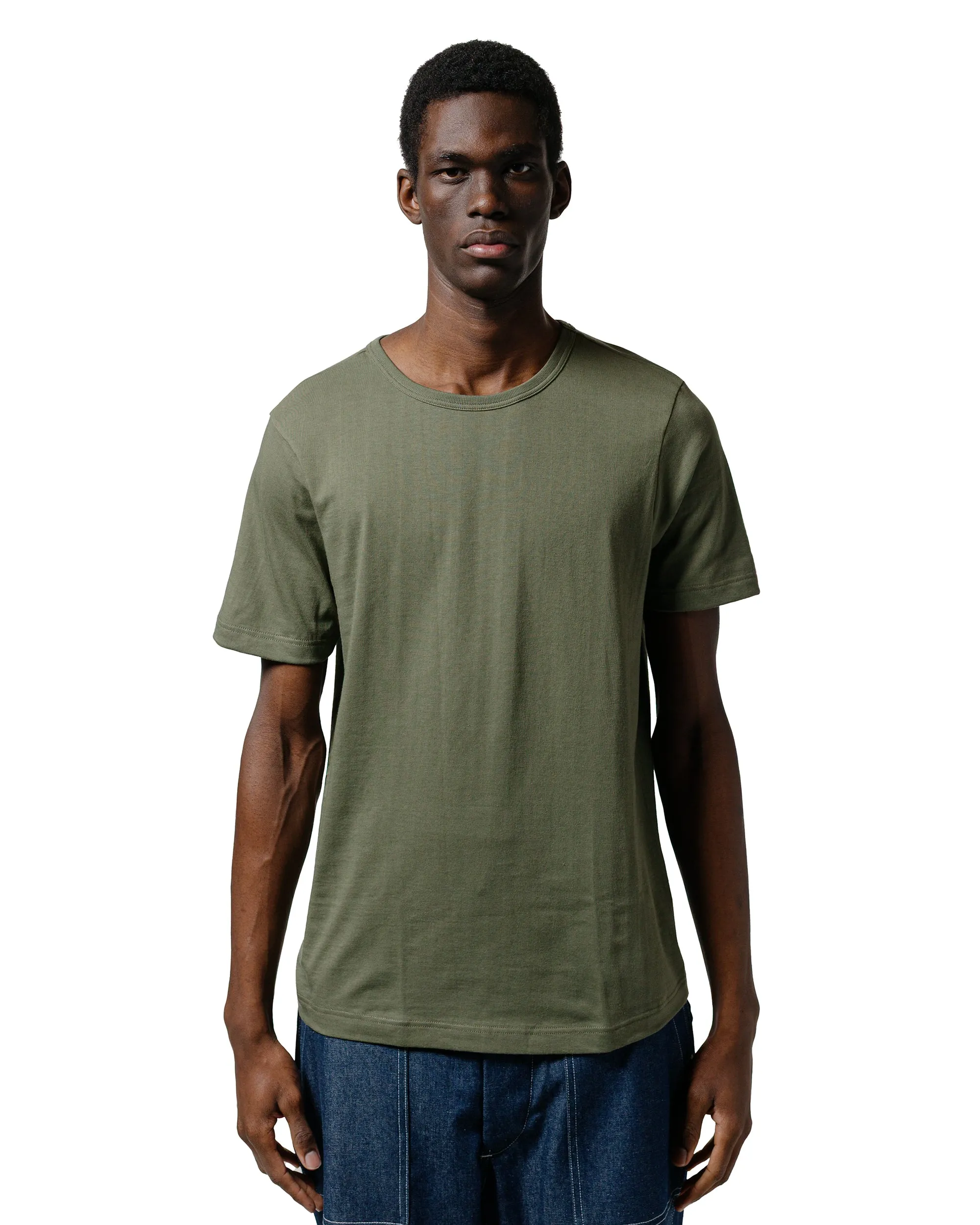 Merz B. Schwanen 1950s Loopwheeled T-Shirt Army High Density Fabric Wrinkle Resistant Material