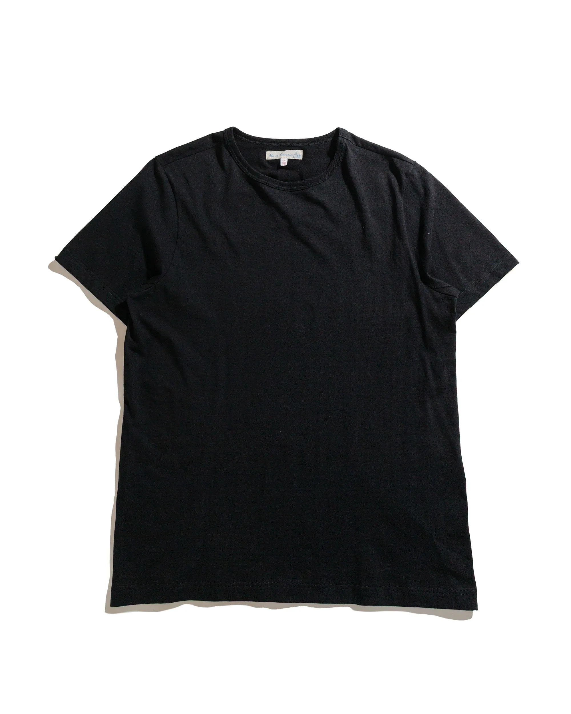 Merz B. Schwanen 215 Loopwheeled T-Shirt Deep Black Solid color purity