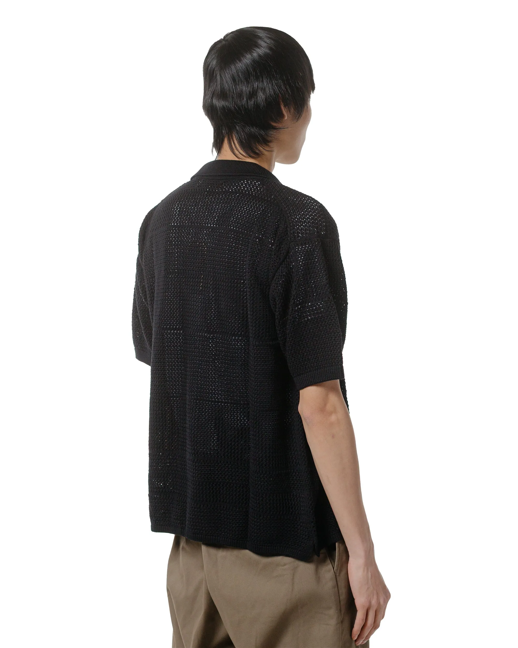 Merz B. Schwanen KNITSHIRT01 Crochet Shirt Deep Black Urban Fashion Dressy look