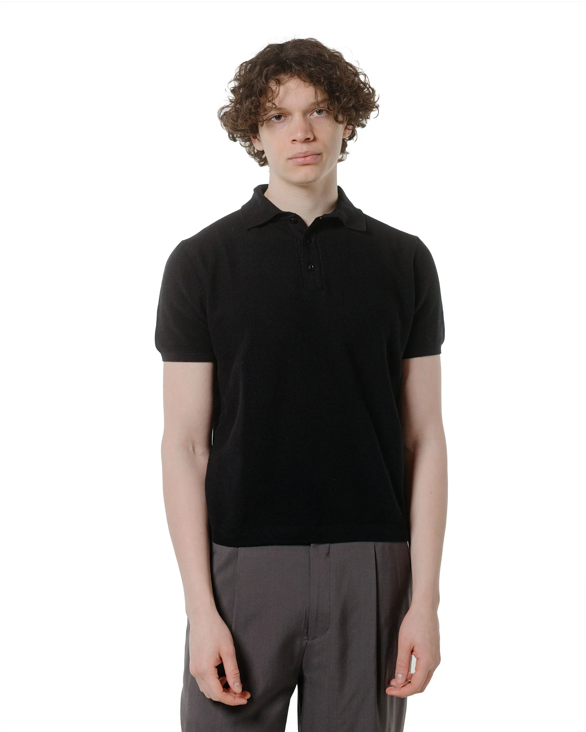 Casual Hangout Merz B. Schwanen KPLP02 Knitted Polo Deep Black