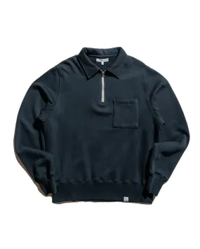 Travel Wear Merz B. Schwanen ZIPC01 Zip Collar Sweatshirt Charcoal