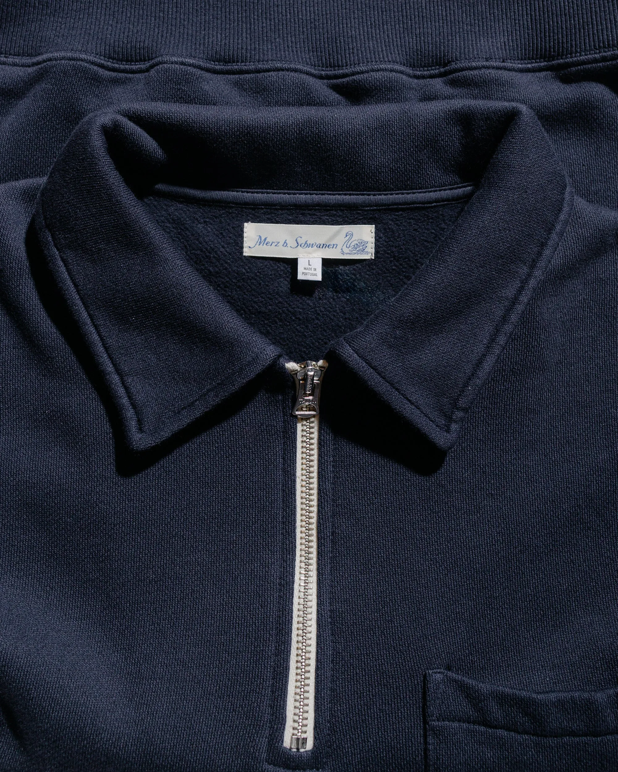 Merz B. Schwanen ZIPC01 Zip Collar Sweatshirt Dark Navy product graffiti urbanity