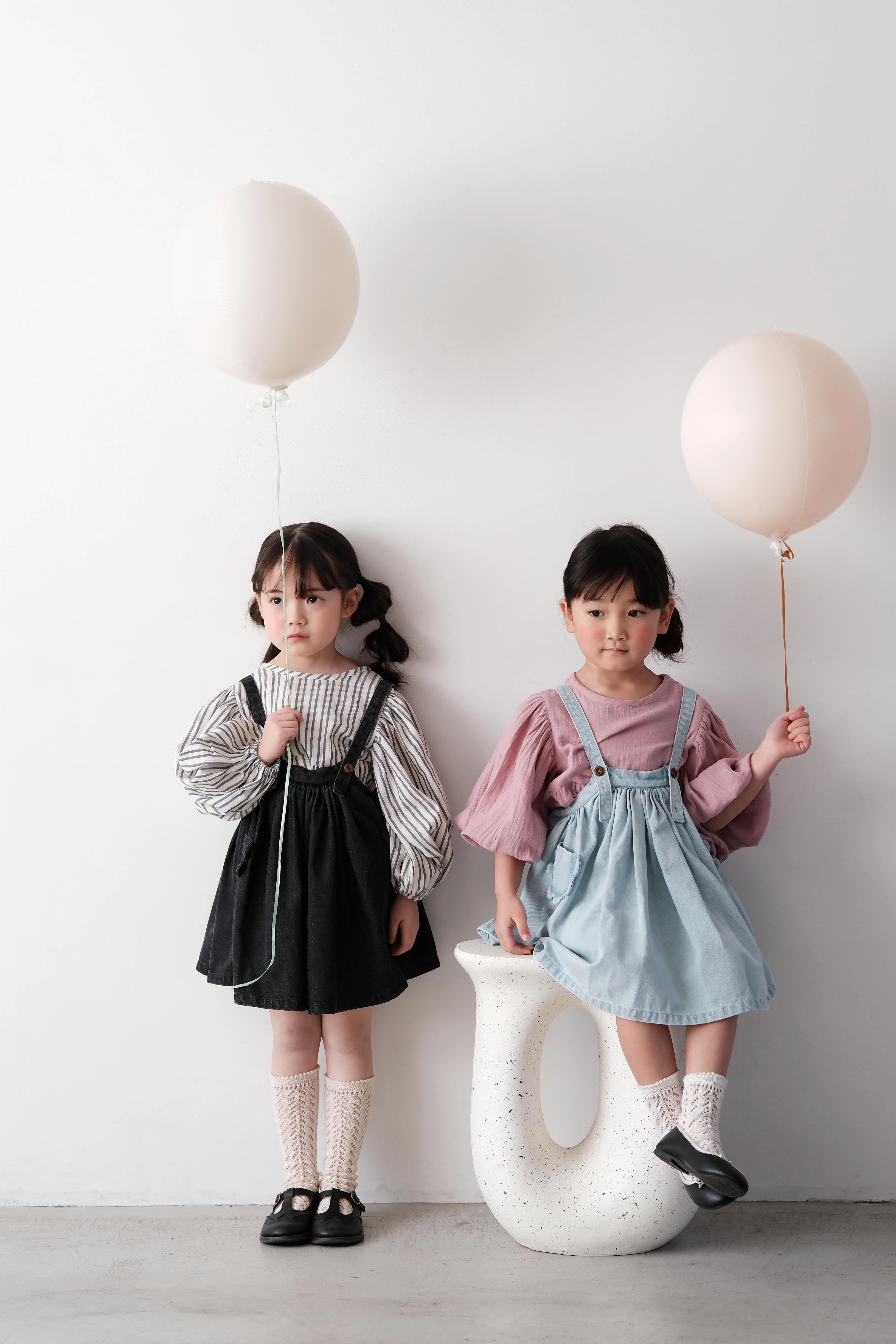 Mes Kids Des Fleurs Overall Dress, Black Bold-Color